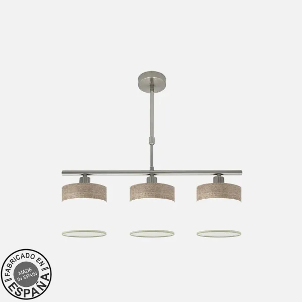 Lamp Cloe 3xe14 Nickel/white-wood Grey Regx55x14 cm