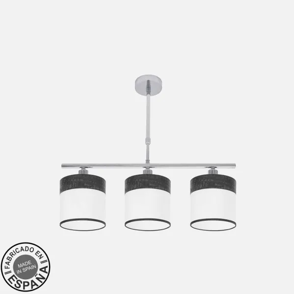 Lamp Cloe 3xe14 Chrome/white-wood Black Regx55x14 cm