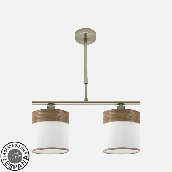 Lamp Cloe 2xe14 Leather/white-wood Dark Regx43x14 cm