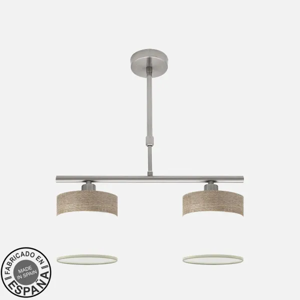 Lamp Cloe 2xe14 Nickel/white-wood Grey Regx43x14 cm