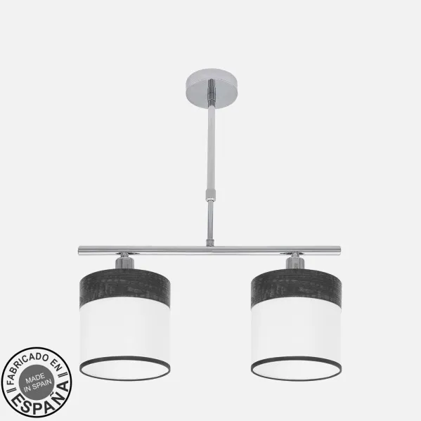 Cromo/Blanco-Madera Negra
