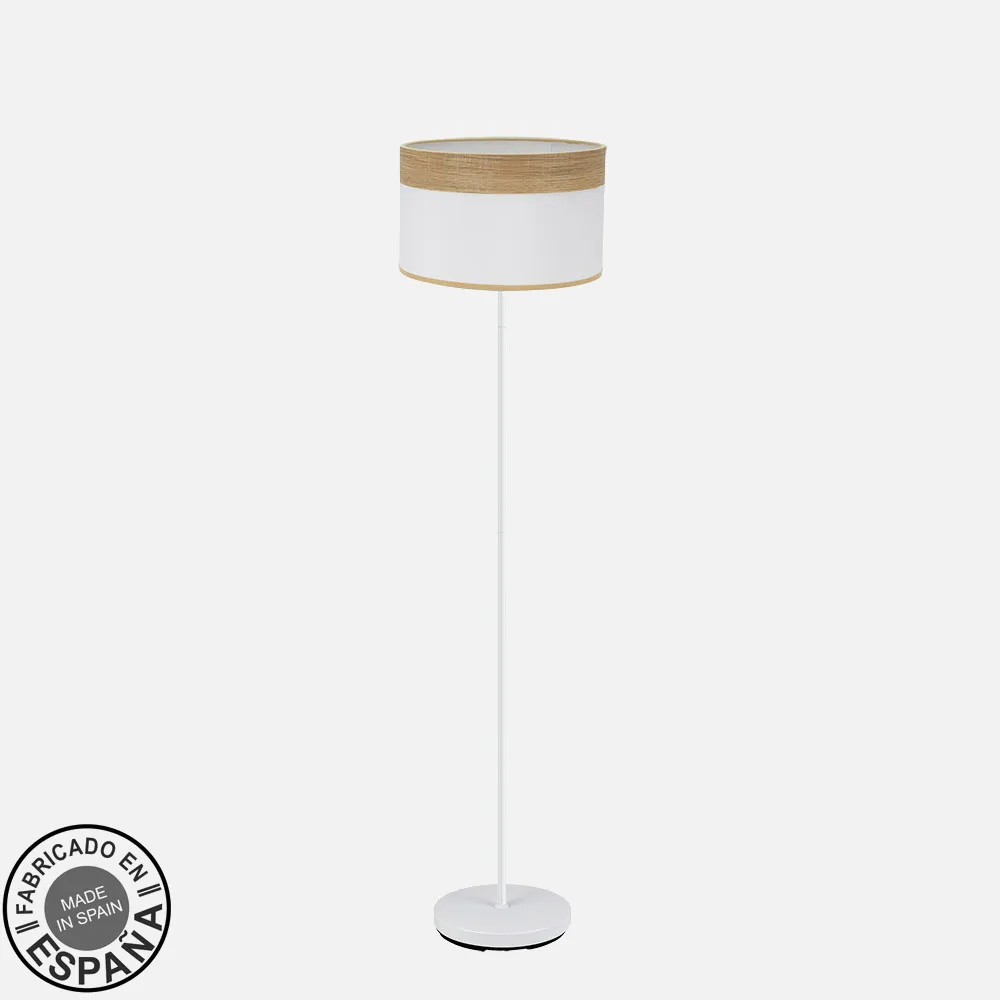 175441085 - Pie Salon Cloe 1xe27 Blanco/blanca-madera Clara 162x40x40 cm