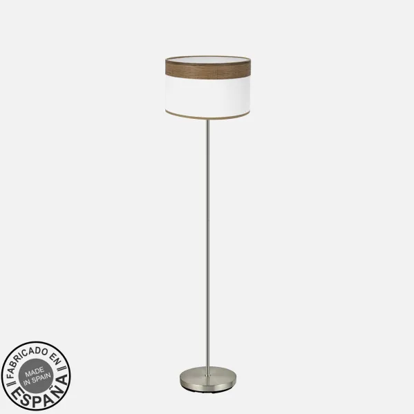 Cuero/Blanco-Madera Oscura