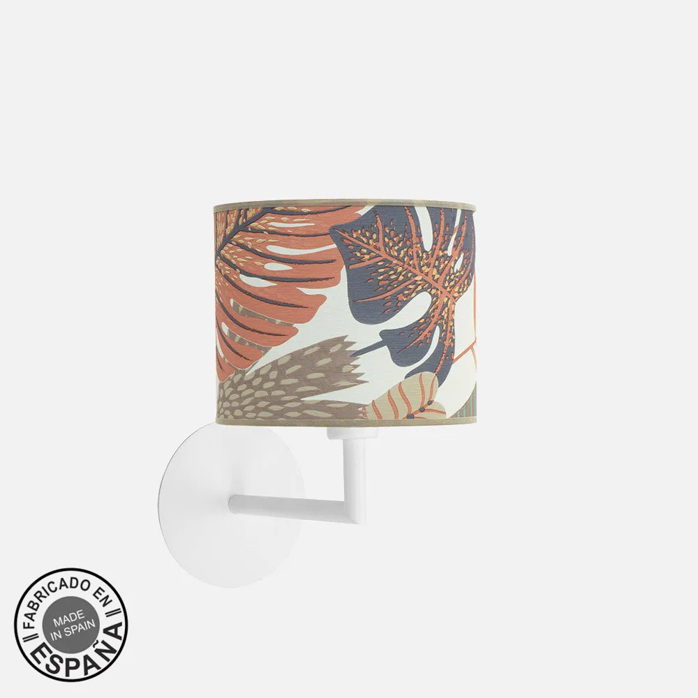 225261030 - Aplique Etiopia 1xe14 Blanco/estampado 27x17x24,5 Cm