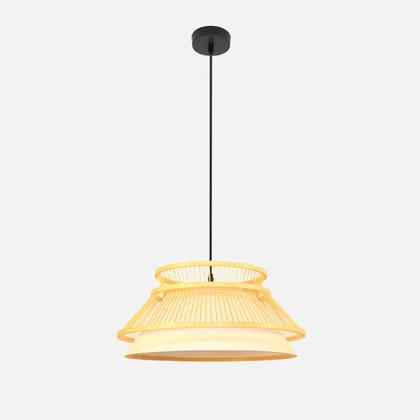 Colgante Bambu Bertino Neg/natural 1xe27 Regx46x46 Cm