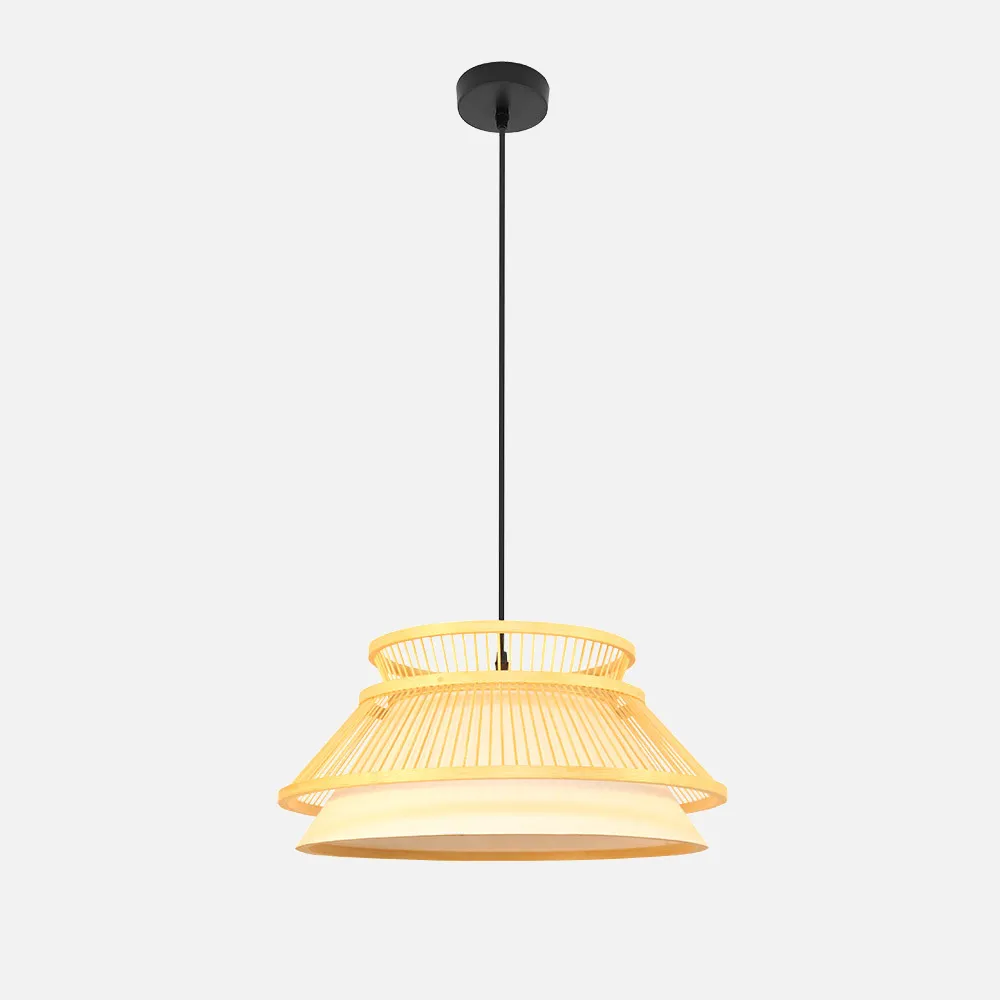 Colgante Bambu Bertino Neg/natural 1xe27 Regx46x46 Cm