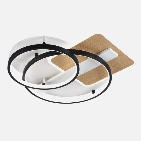 Ceiling light Azores Black/wood 120w 3000-4000-6000k 9x50x50cm 10200lm C/remote