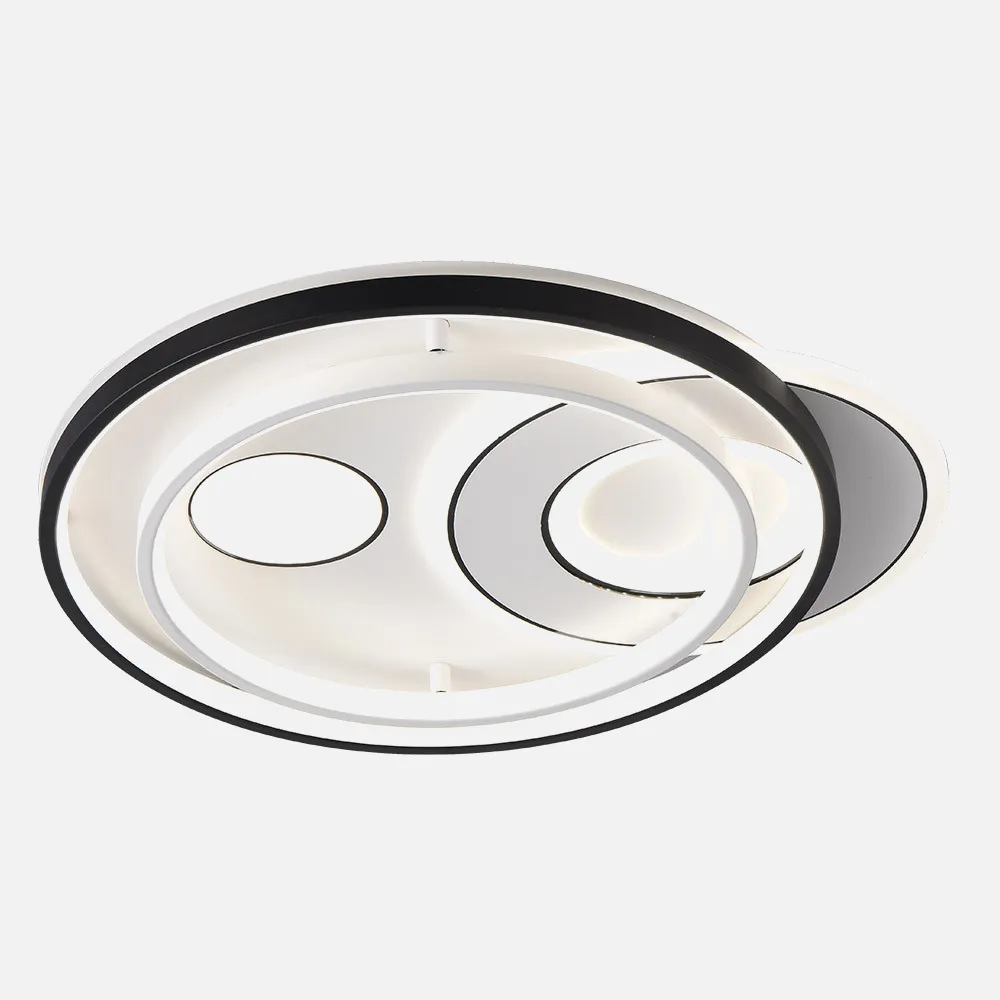 Plafon Evora Circular Negro/blanco 160w 3000-4000-6000k  7x45x52cm 13600lm C/remoto