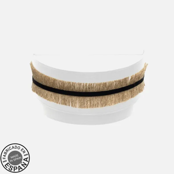 Wall light Double Angola 1xe27 Black/white-jute 17x30x15cm