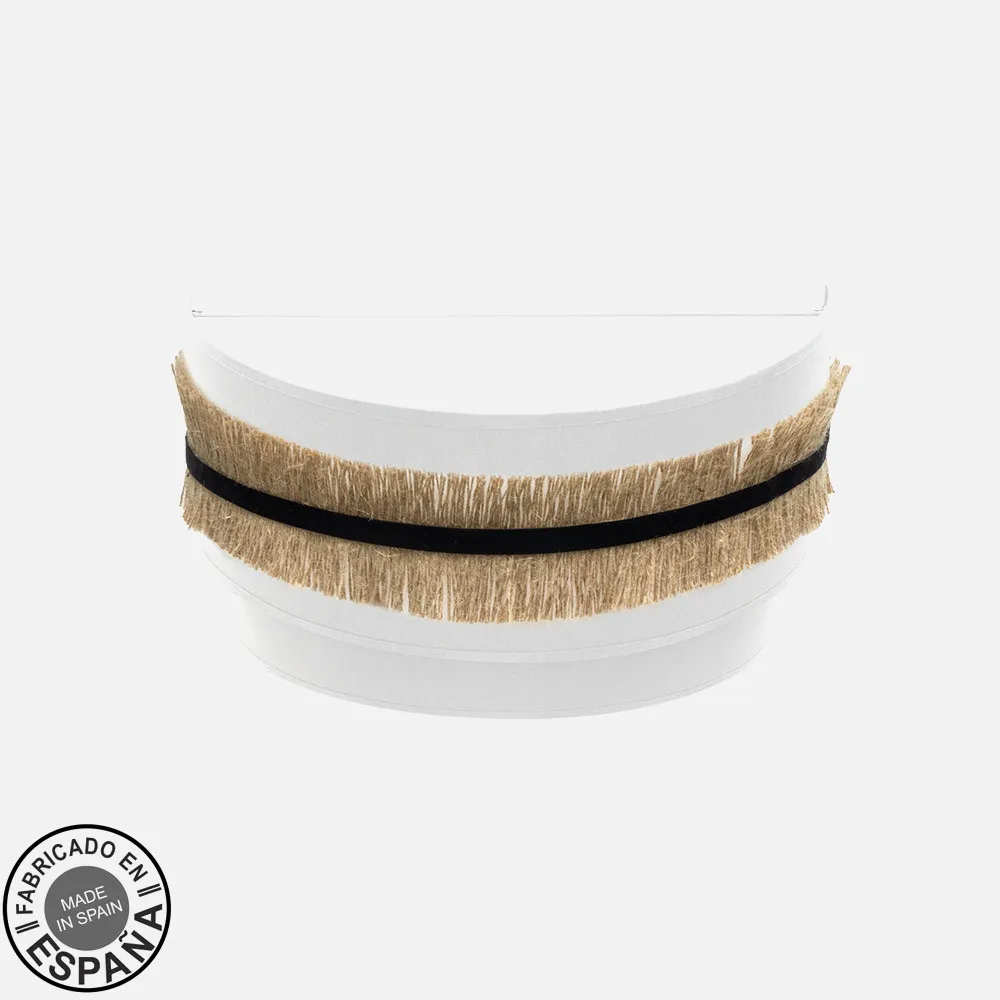 Aplique Doble Angola 1xe27 Negro/blanco-yute 17x30x15cm