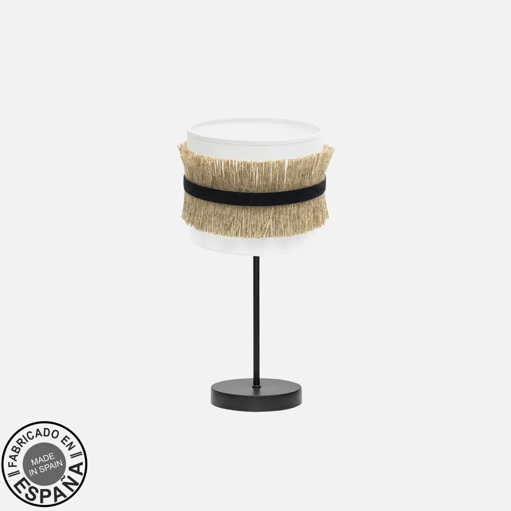 227171001 - Table lamp Angola 1xe14 Black/white-jute 43x17x17cm