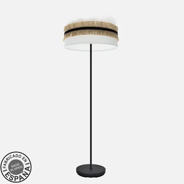 Foot Living room Angola 1xe27 Negr/blanc-jute 166x40x40cm