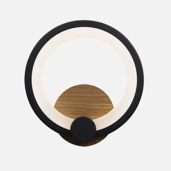 Aplique Sydney 10w 4000k Negro/madera oscura 19,5x19x 5 Cm 1300lm