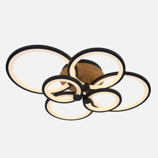 Ceiling light Sydney 134w 3000-4000-6500k Black/wood Dark  17x74x57cm 18090lm Remote,dimmable,memory