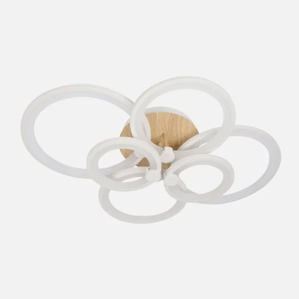 Plafon Sydney 134w 3000-4000-6500k Blanco/madera Clara  17x74x57cm 18090lm Remoto,regulable,memoria