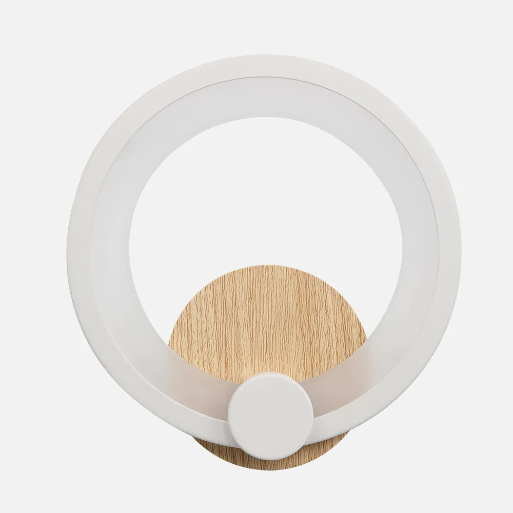 155961085 - Aplique Sydney 10w 4000k Blanco/madera Clara 19,5x19x 5 Cm 1300lm