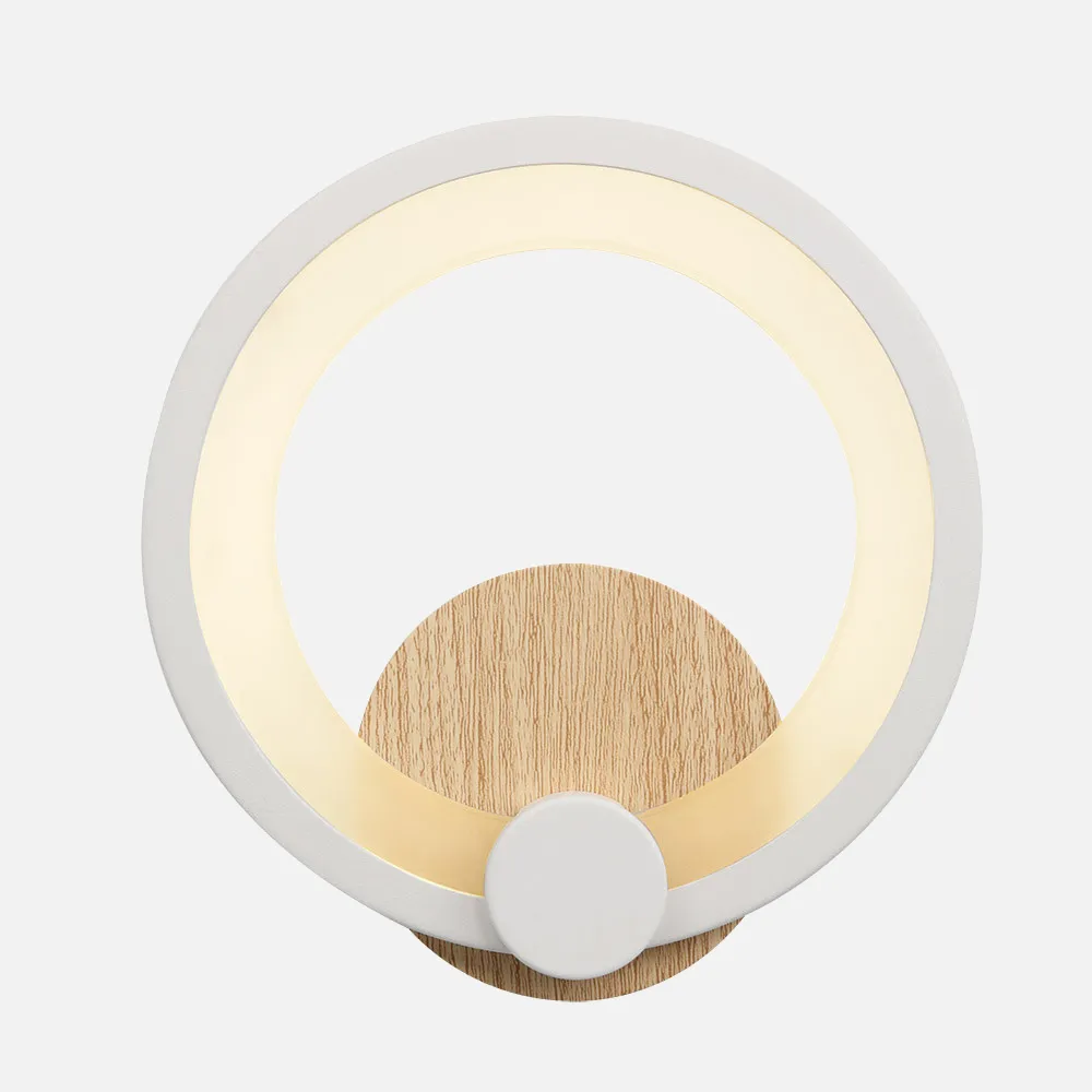 Aplique Sydney 10w 4000k Blanco/madera Clara 19,5x19x 5 Cm 1300lm
