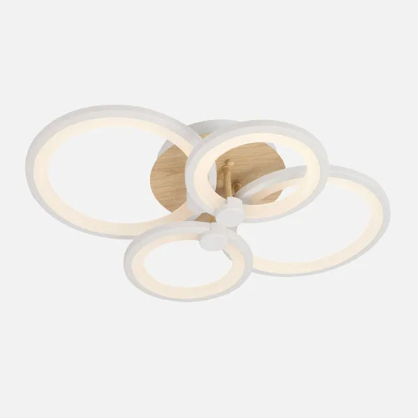 Plafon Sydney 76w 3000-4000-6500k Blanco/madera Clara  13,5x55x41cm 10260lm Remoto,regulable,memoria