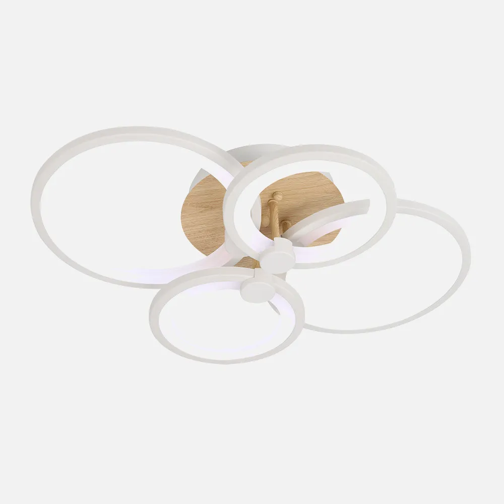 Plafon Sydney 76w 3000-4000-6500k Blanco/madera Clara  13,5x55x41cm 10260lm Remoto,regulable,memoria