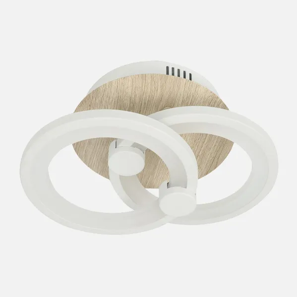 Plafon Sydney 32w 3000-4000-6500k Blanco/madera Clara 14x 30x20cm 4160 Lm Remoto,regulable,memoria