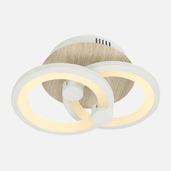 Plafon Sydney 32w 3000-4000-6500k Blanco/madera Clara 14x 30x20cm 4160 Lm Remoto,regulable,memoria