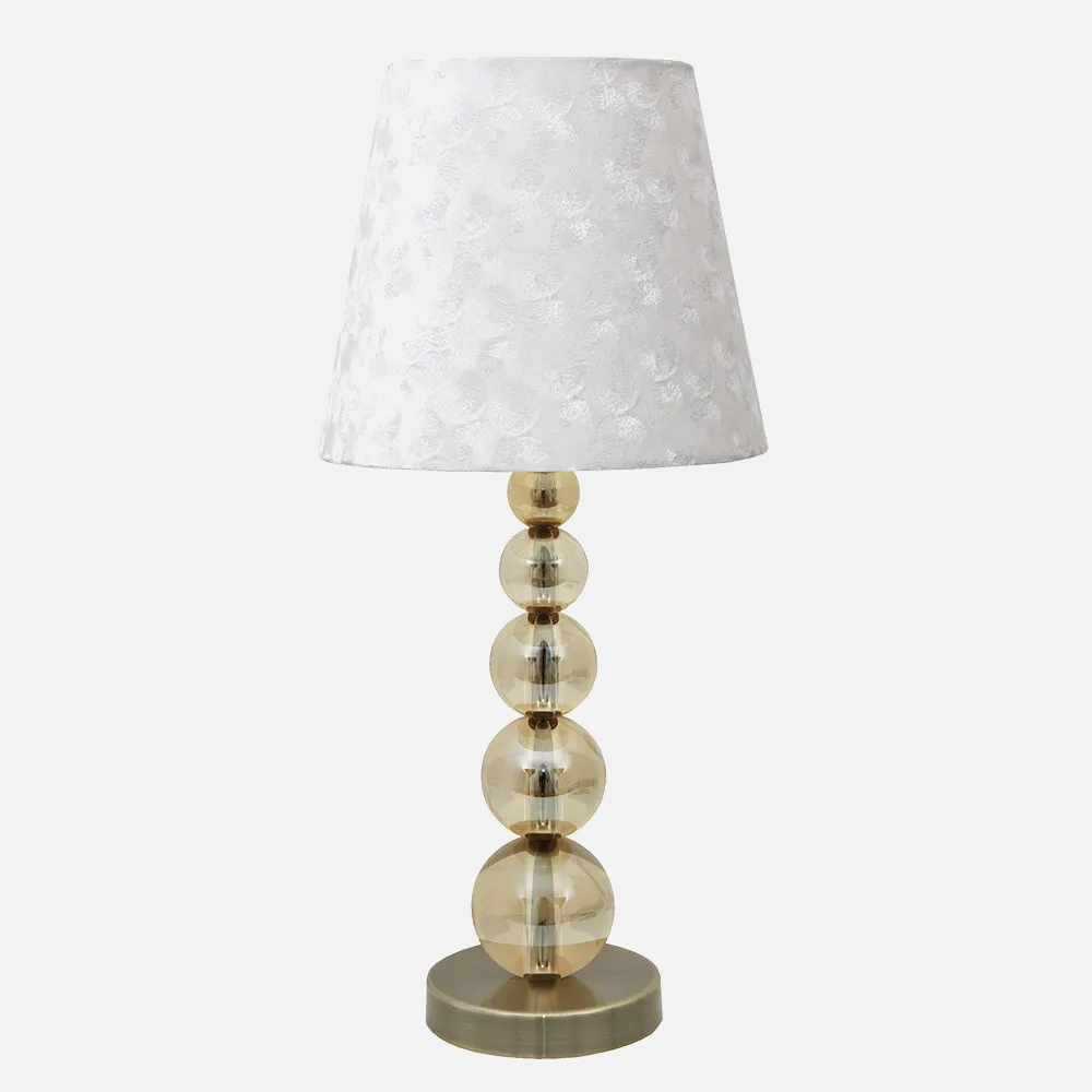 Sobremesa Cristal Rin 1xe27 Cuero C/pantalla 50x25d