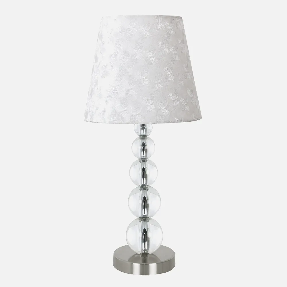Sobremesa Cristal Rin 1xe27 Niquel C/pantalla 50x25d