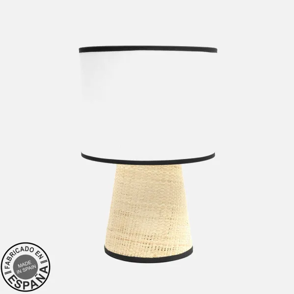 Sobremesa Camboya 1xe27 Blanco/natural 39x25x25cm