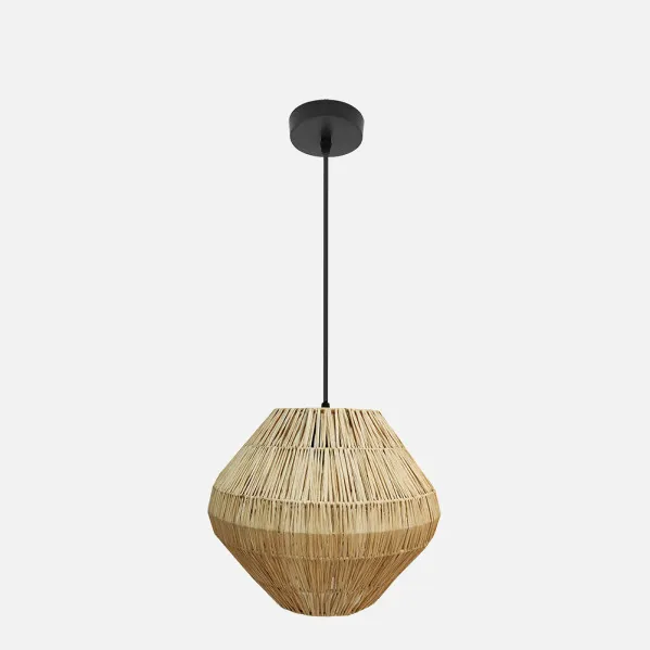 Pendant light Nael 1xe27 Black/natural Regx30x30cm Vegetal Marino
