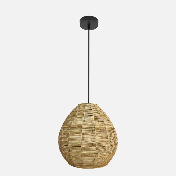 Colgante Vitox 1xe27 Negro/natural Regx35x35cm Vegetal Marino