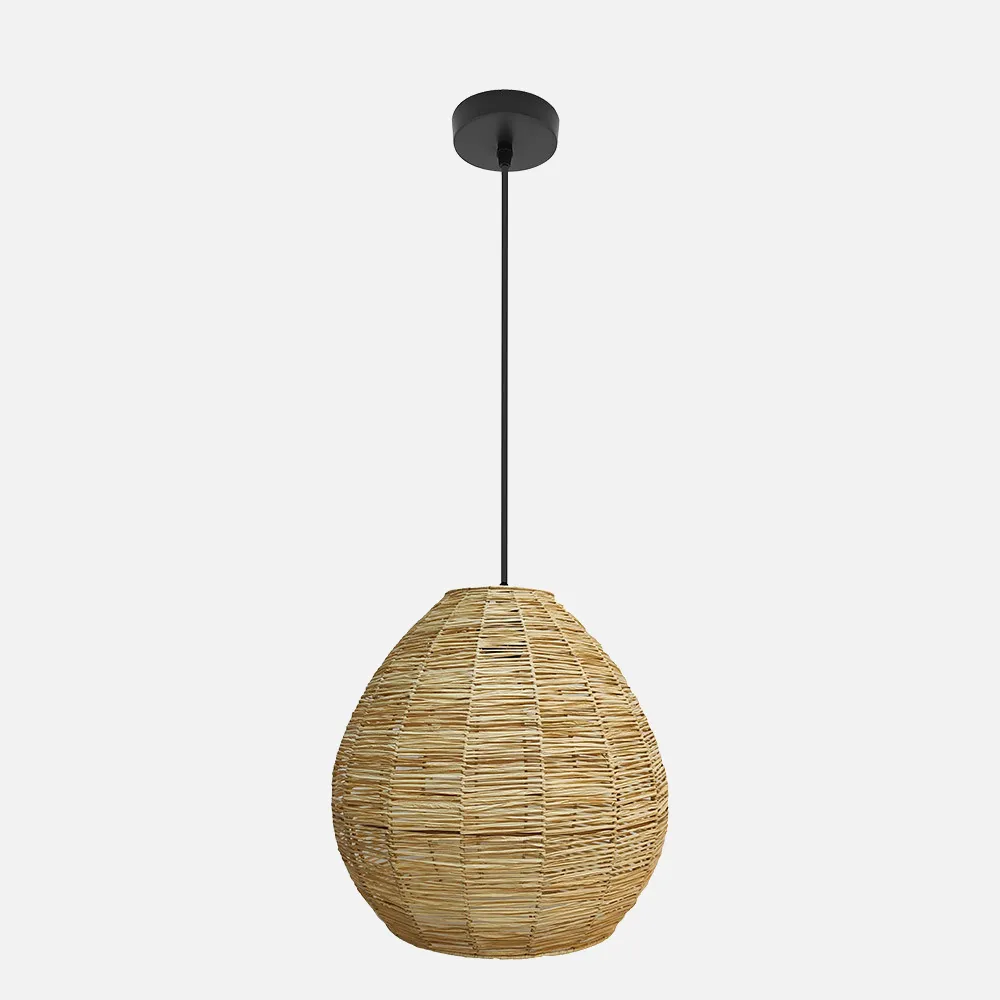 Colgante Vitox 1xe27 Negro/natural Regx35x35cm Vegetal Marino