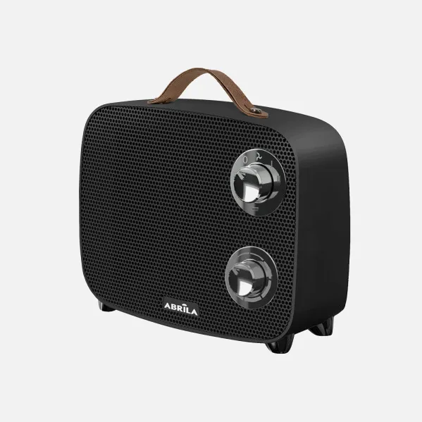 Ceramic PTC fan heater Corcega 1500w Black/chrome 2-power 3-function thermal cut-out, safety tip-over protection 21x23x13,6 cm