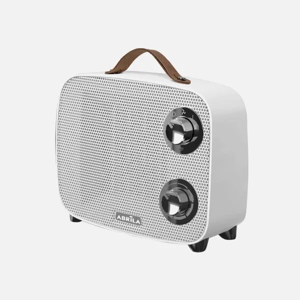 Ceramic PTC fan heater Corcega 1500w White/chrome 2-power 3-function thermal cut-out, safety tip-over protection 21x23x13,6 cm