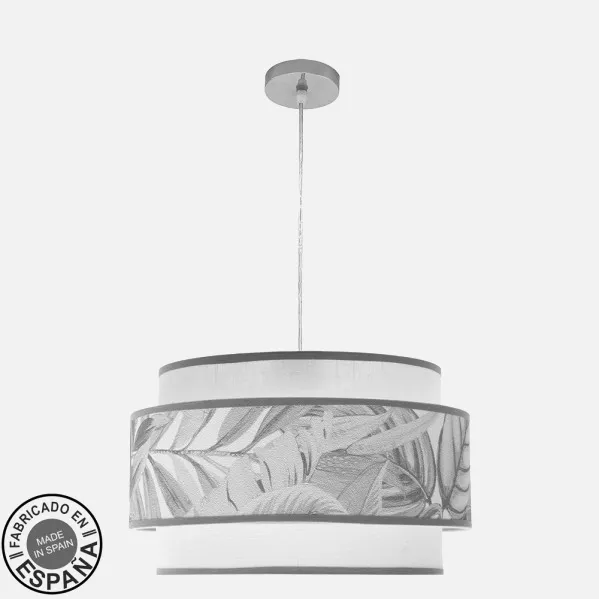 Pendant light 3P Camerun 3xe27 Chrome/white/grey Regx50x50 Cm