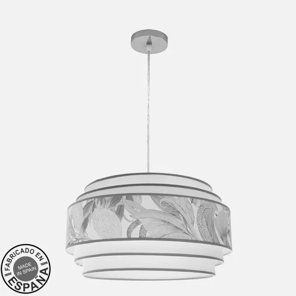 Pendant light 5p Camerun 3xe27 Chrome/white/grey Regx50x50cm