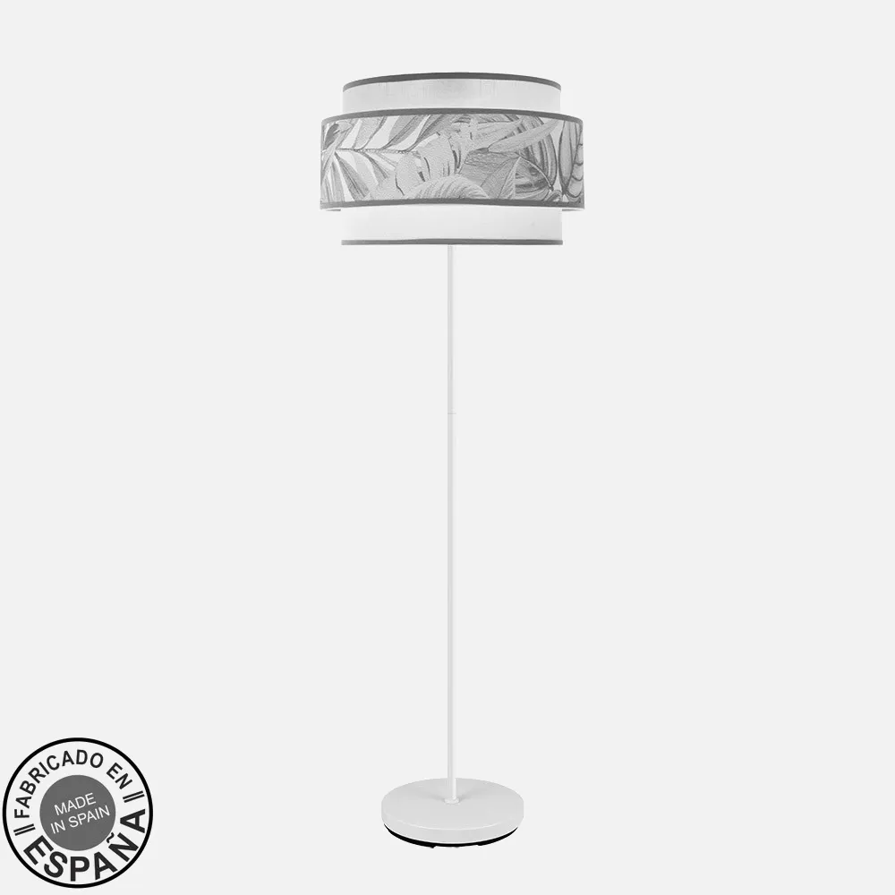227941065 - Pie Salon 3p Camerun 1xe27 Blanco/gris 160x40x40 Cm