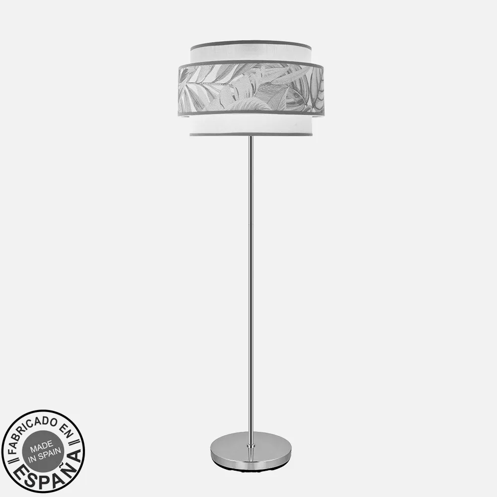 227941045 - Floor lamp 3p Camerun 1xe27 Chrome/white/grey 160x40x40 Cm