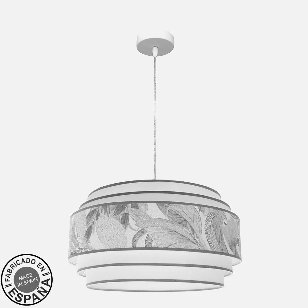 227995065 - Colgante 5p Camerun 3xe27 Blanco/gris Regx50x50cm