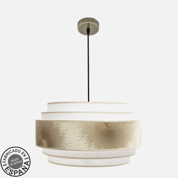 Pendant light Nepal 5P 3xe27 Leather/white/gold Regx50x50cm