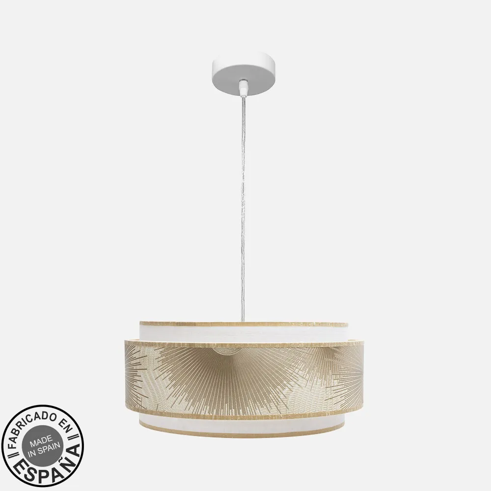 227894101 - Pendant light Nepal 3P 1xe27 White/gold Regx40x40cm