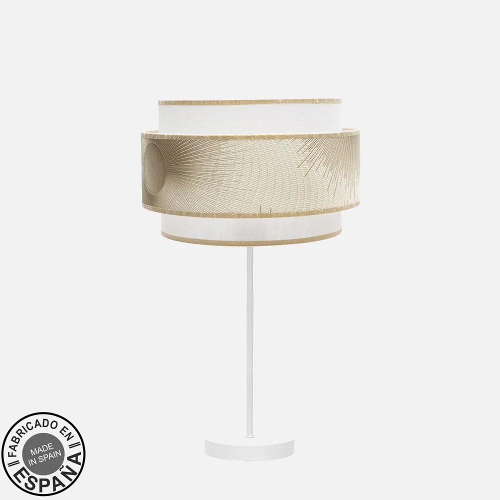 227871101 - Sobremesa Alto Nepal 1xe27 Blanco/oro 60x30x30 Cm