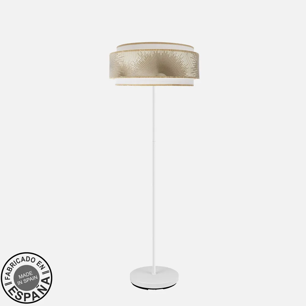 227841001 - Pie Salon Nepal 3p 1xe27 Blanco/oro 160x40x40 Cm