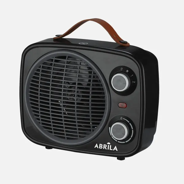 Fan heater Hoguera 2000w Black/grey 2 power levels, 3 functions, adjustable safety thermostat, carry handle 25,5x25,5x13cm