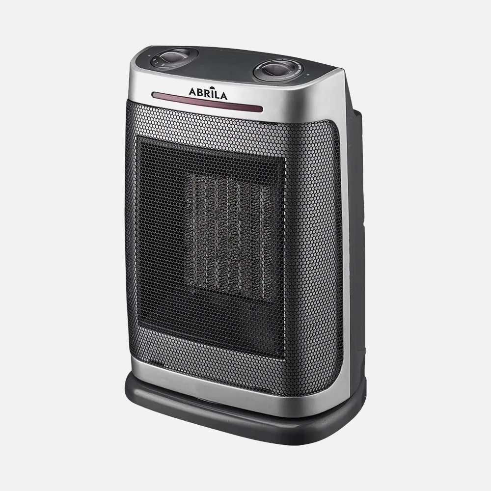 Termoventilador Ceramico PTC Fogon 1500w Plata 2potencias 3funciones Termost. Regu. Seguridad, Antivuelco 29x19x14,5cm