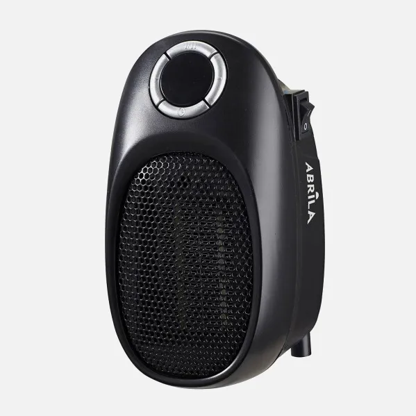 Mini Fan heater Ceramic Malasia 500w Black Adjustable temperature, timer Safety Display 16x9x12cm