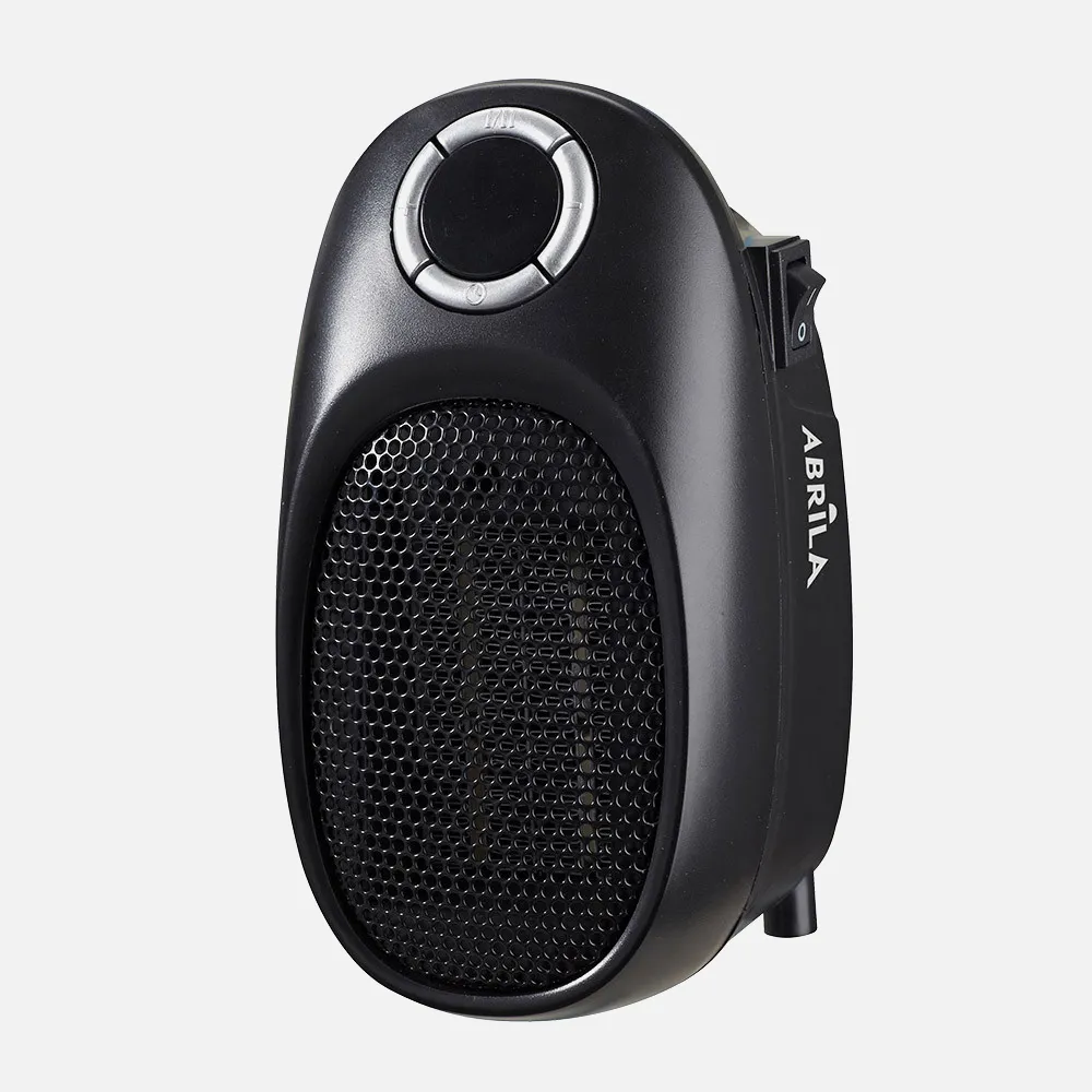 Mini Termoventilador Ceramico Malasia 500w Negro Temperatura Reg,temporizador  Seguridad Display 16x9x12cm