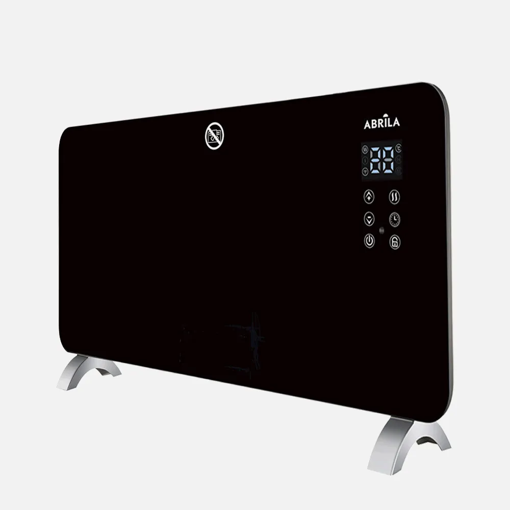 Emisor Termico Cristal Gaban 2000w Negro Control Wifi 2potencias Temporiz.mural/portat.38x92x6,68 Cm