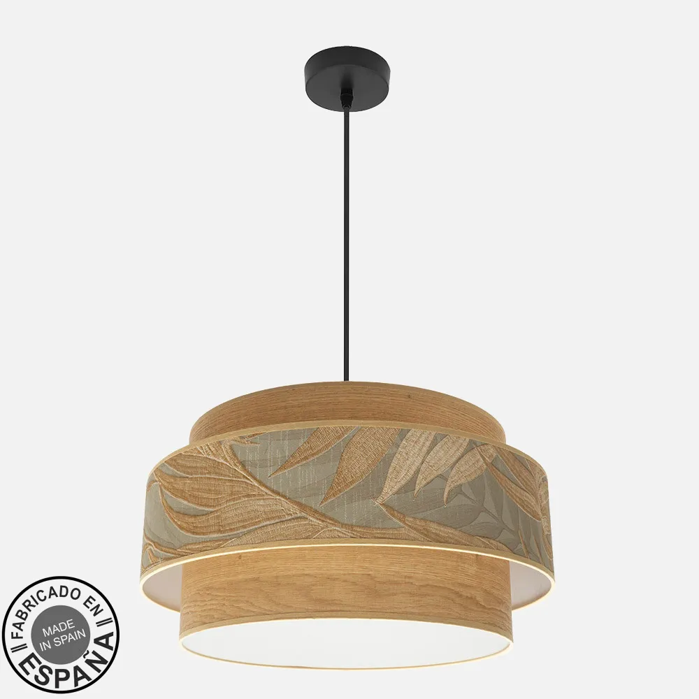 231495009 - Colgante Samoa 3xe27 Negro/camel Regx50d