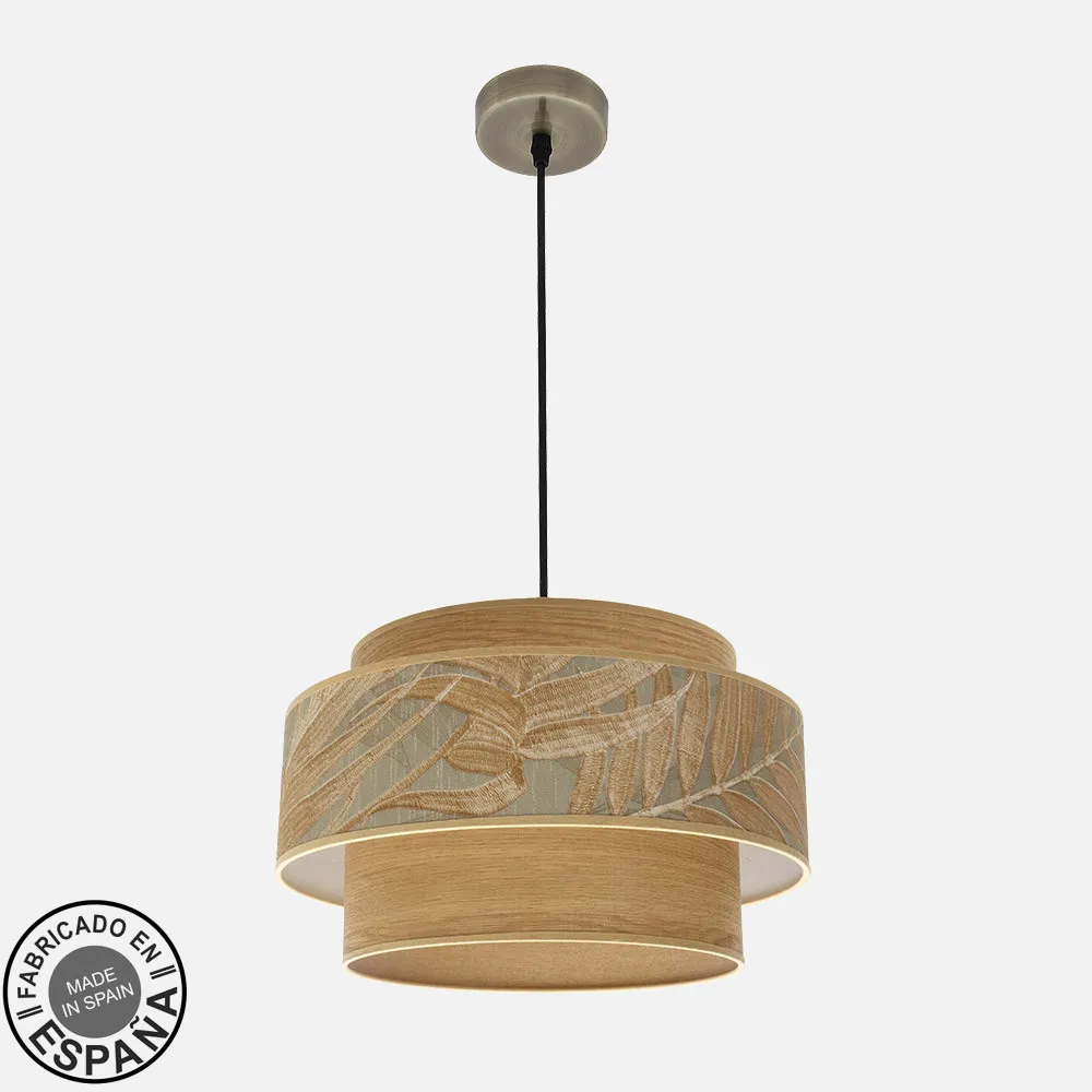 231494014 - Colgante Samoa 1xe27 Cuero/camel Regx40d