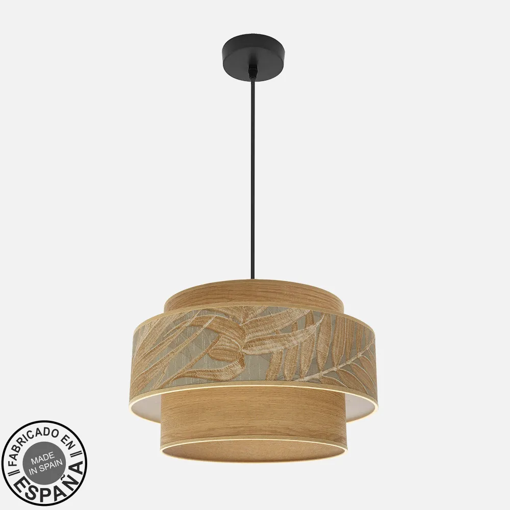 231494009 - Colgante Samoa 1xe27 Negro/camel Regx40d